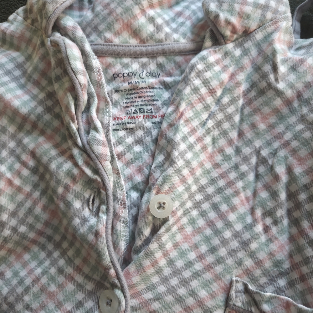 Plaid Button-Up Pajama Set - Picture 3 of 3